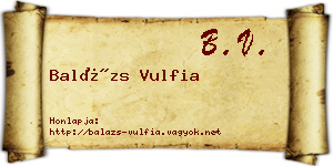 Balázs Vulfia névjegykártya